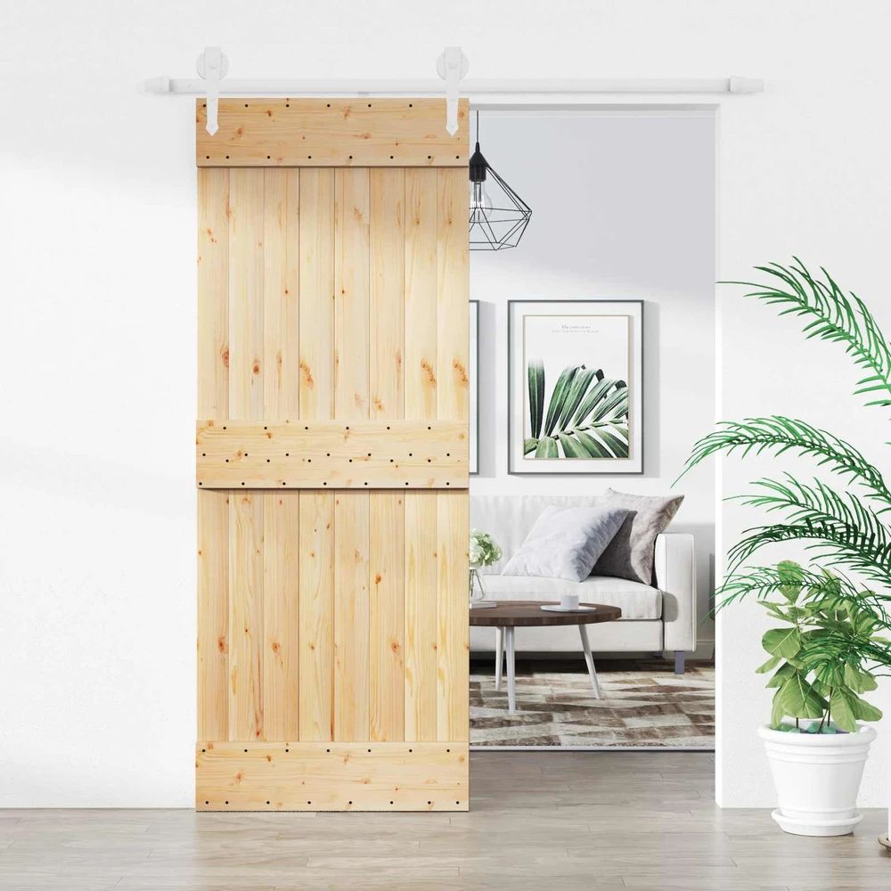Slankios durys 80 x 210 cm Natūrali ir Balta