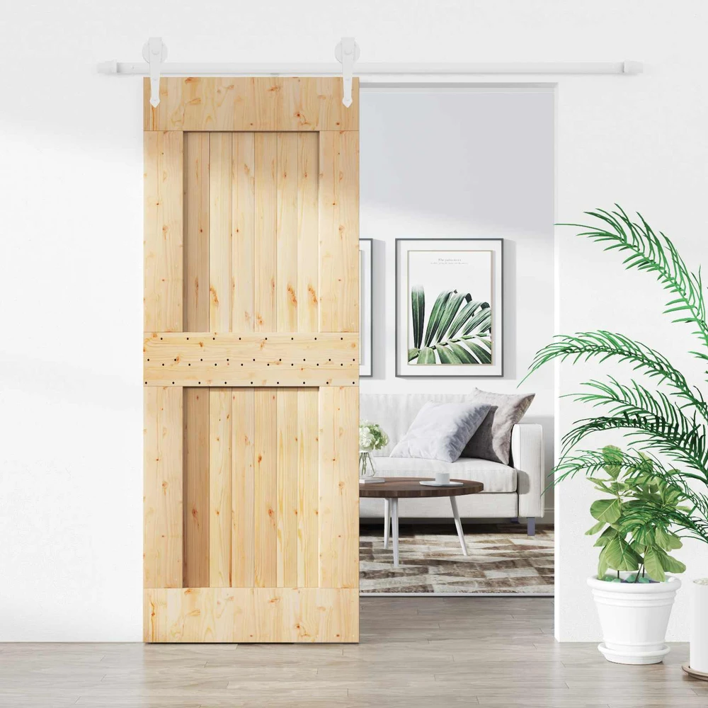 Slankios durys 80 x 210 cm Natūrali ir Balta