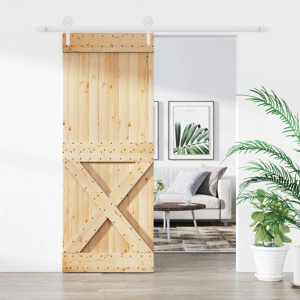 Slankios durys 80 x 210 cm Natūrali ir Balta