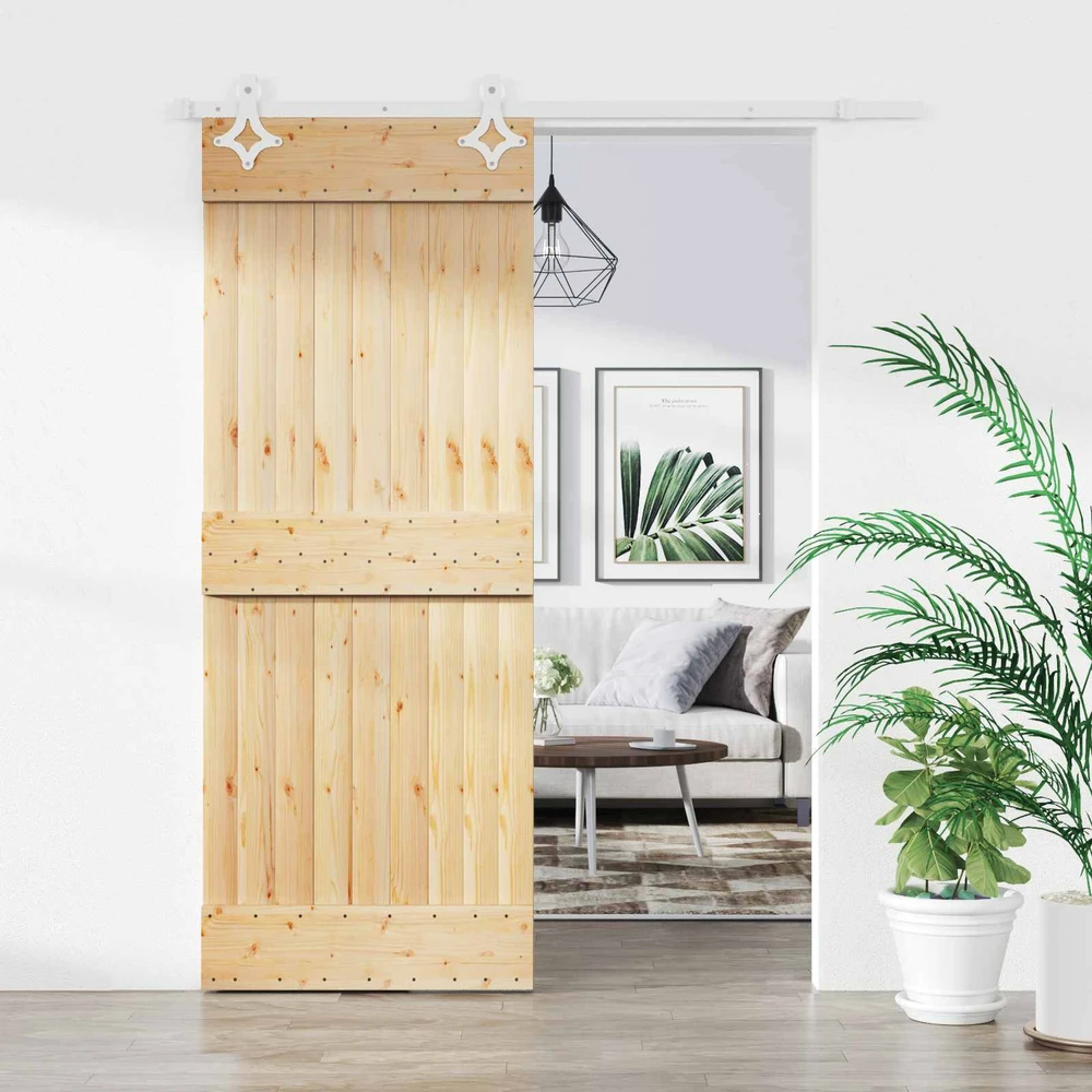 Slankios durys 80 x 210 cm Natūrali ir Balta