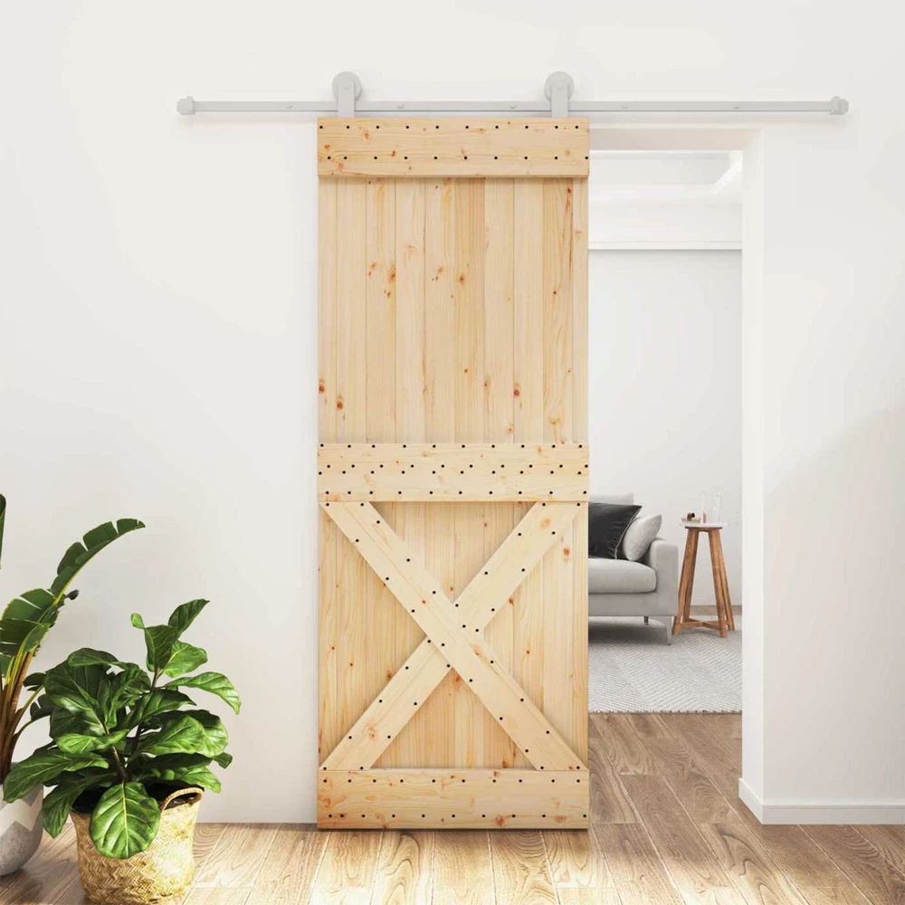 Slankios durys 80 x 210 cm Natūrali ir Balta