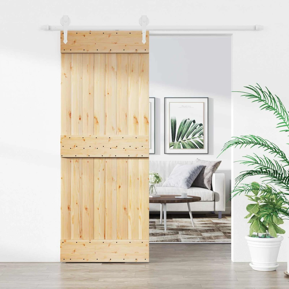 Slankios durys 80 x 210 cm Natūrali ir Balta