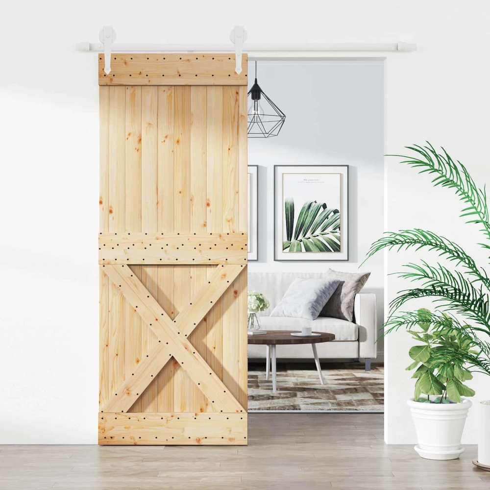 Slankios durys 80 x 210 cm Natūrali ir Balta