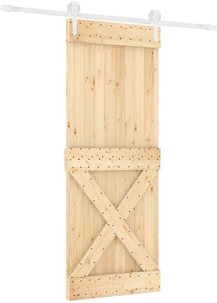 Slankios durys 80 x 210 cm Natūrali ir Balta