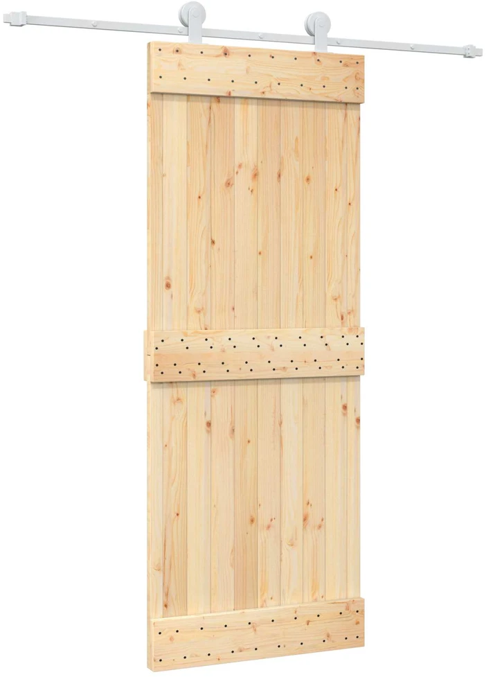 Slankios durys 80 x 210 cm Natūrali ir Balta