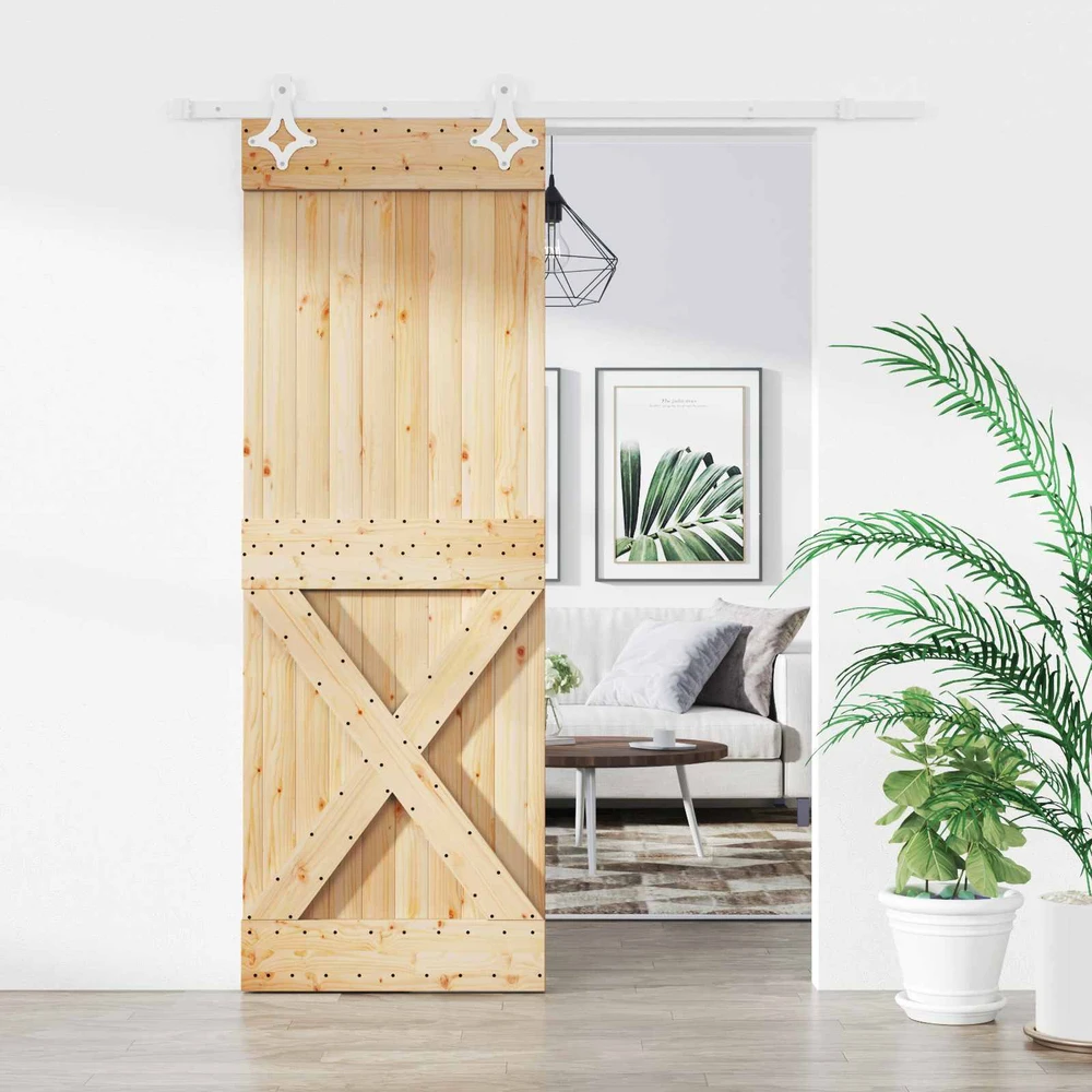 Slankios durys 80 x 210 cm Natūrali ir Balta