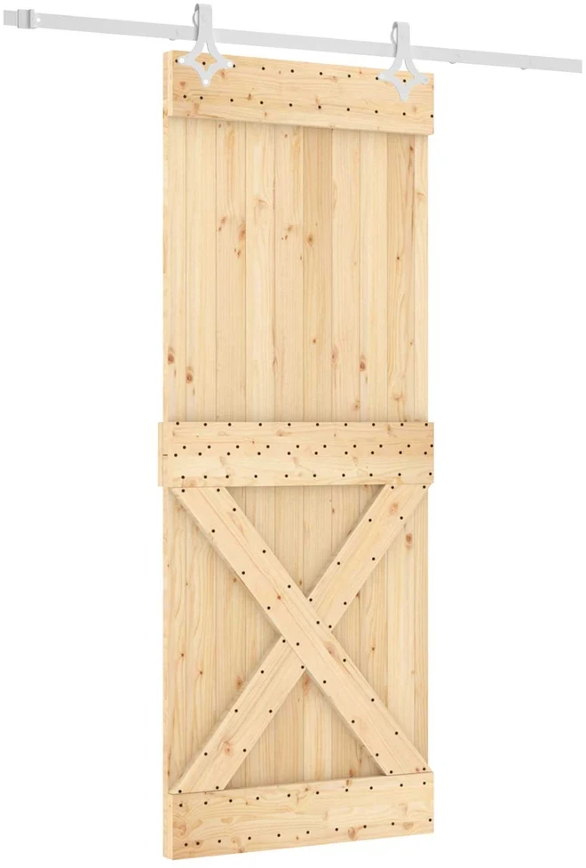 Slankios durys 80 x 210 cm Natūrali ir Balta