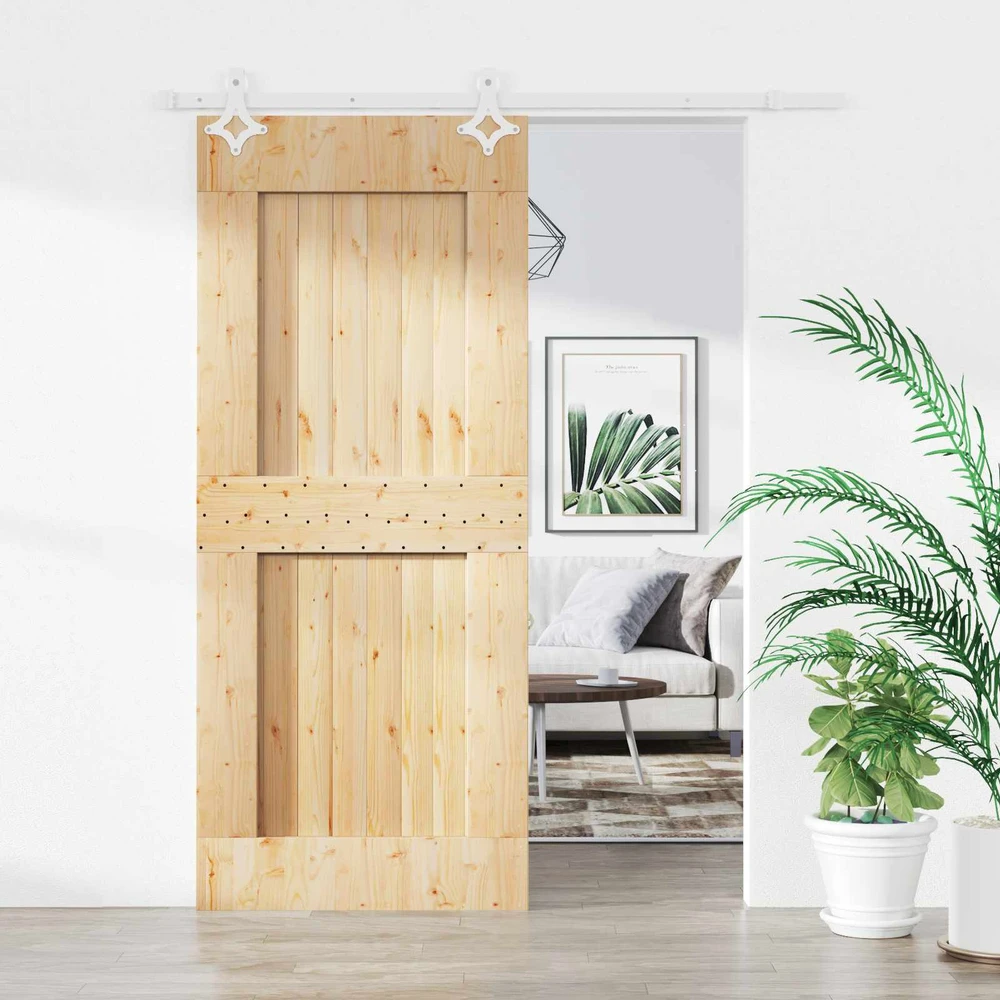 Slankios durys 80 x 210 cm Natūrali ir Balta
