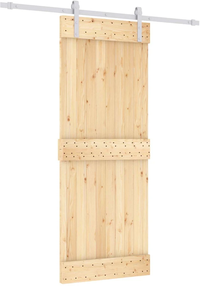Slankios durys 80 x 210 cm Natūrali ir Balta