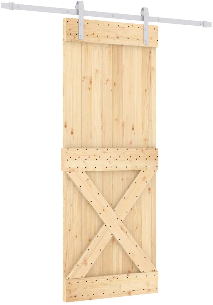 Slankios durys 80 x 210 cm Natūrali ir Balta