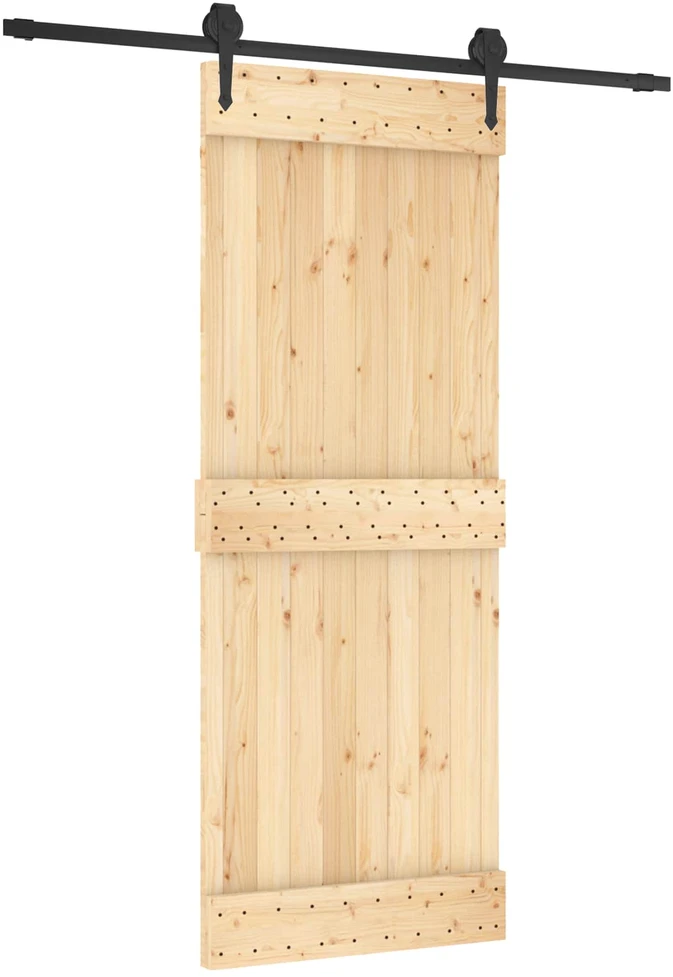 Slankios durys 80 x 210 cm Natūrali ir juoda