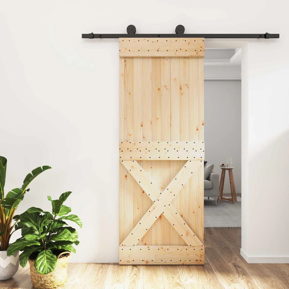 Slankios durys 80 x 210 cm Natūrali ir juoda
