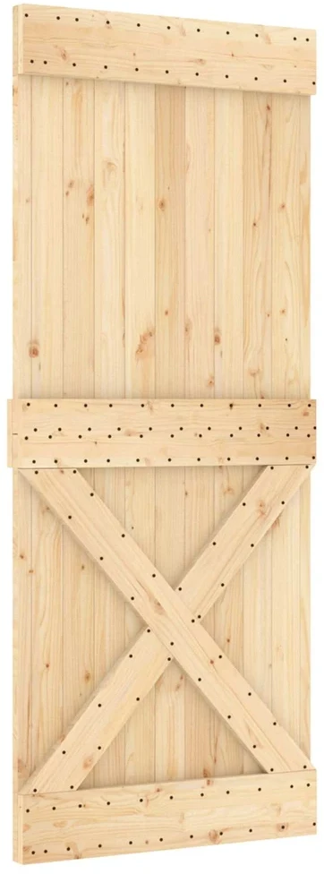 Slankios durys 80 x 210 cm Natūrali ir juoda