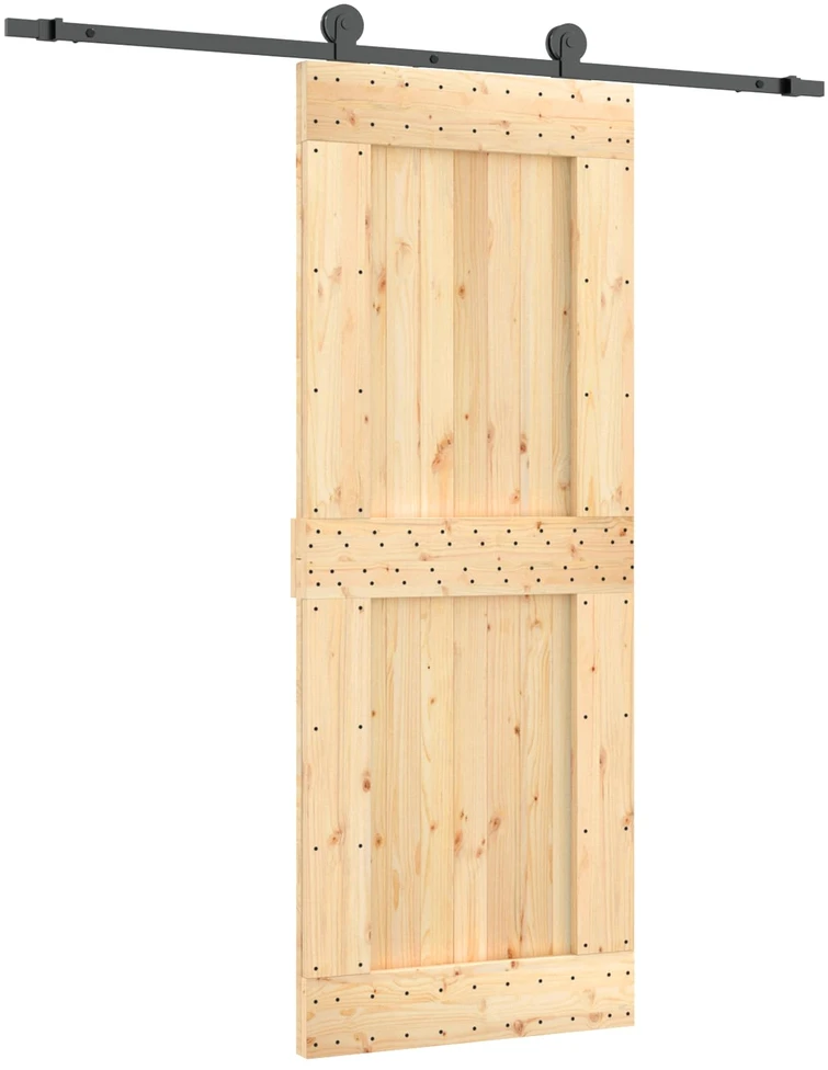 Slankios durys 80 x 210 cm Natūrali ir juoda