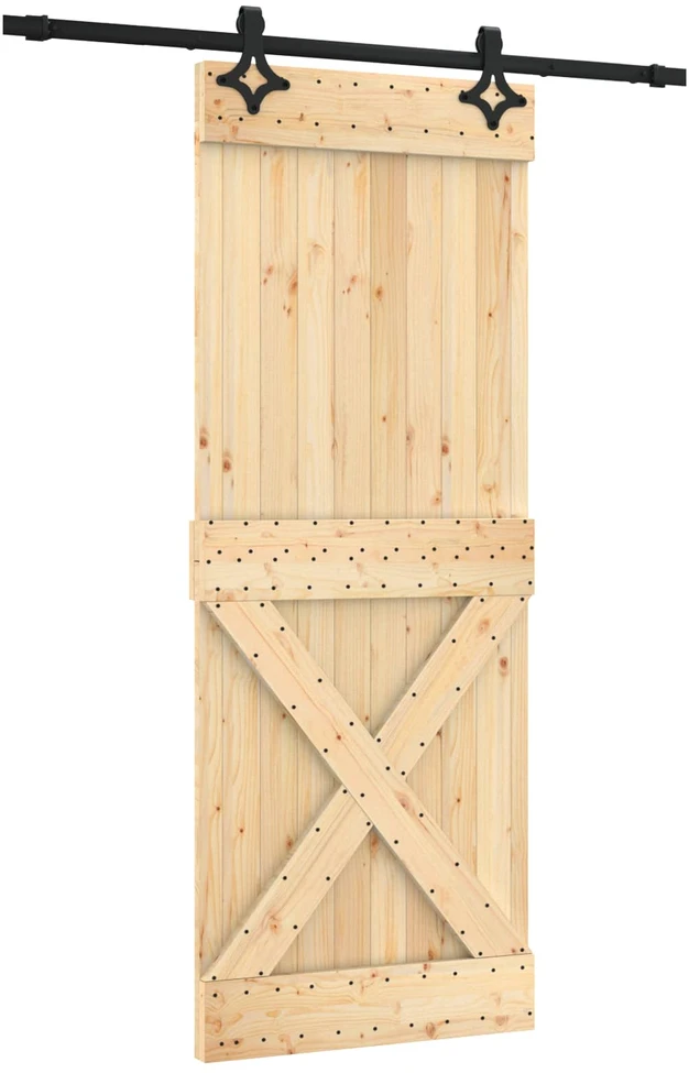 Slankios durys 80 x 210 cm Natūrali ir juoda