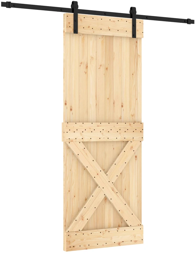 Slankios durys 80 x 210 cm Natūrali ir juoda