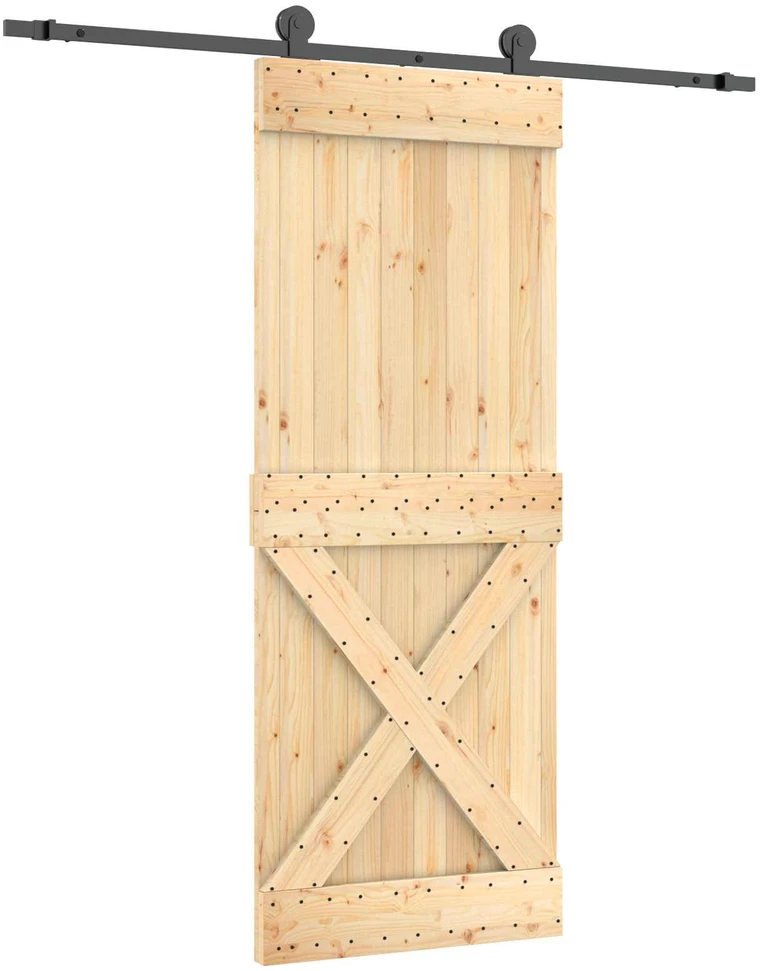 Slankios durys 80 x 210 cm Natūrali ir juoda