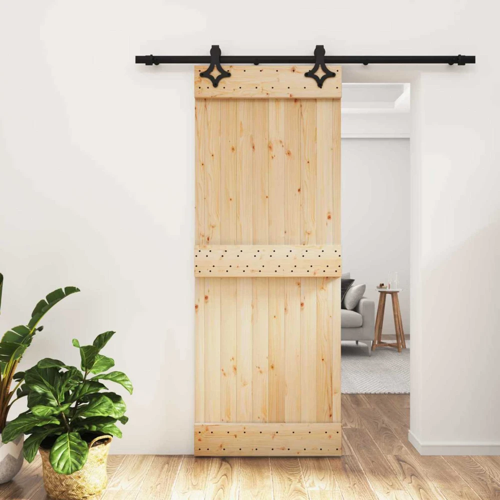 Slankios durys 80 x 210 cm Natūrali ir juoda