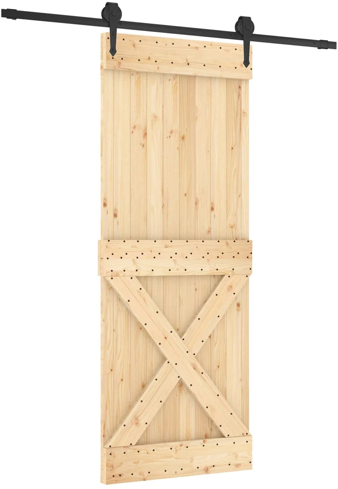 Slankios durys 80 x 210 cm Natūrali ir juoda