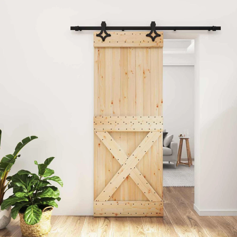 Slankios durys 80 x 210 cm Natūrali ir juoda
