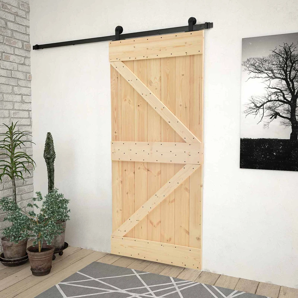 Slankios durys 80 x 210 cm Pušies medienos masyvas