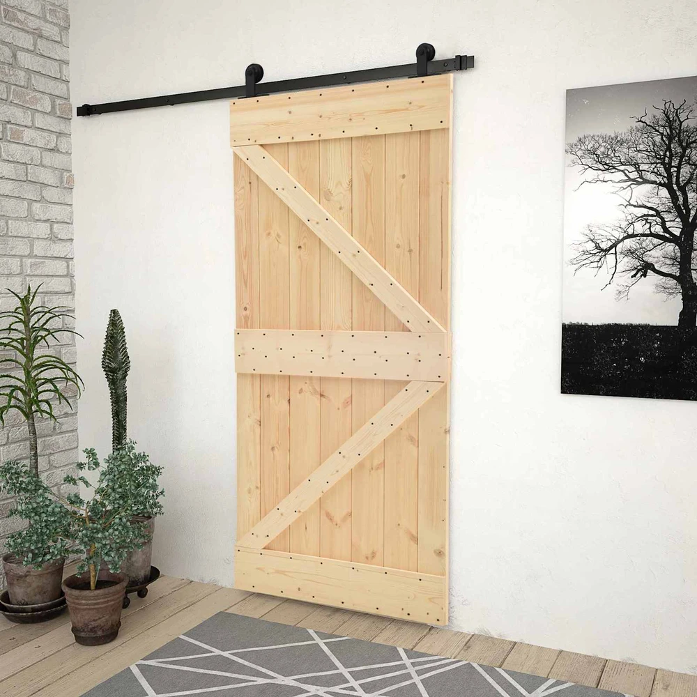 Slankios durys 80 x 210 cm Pušies medienos masyvas
