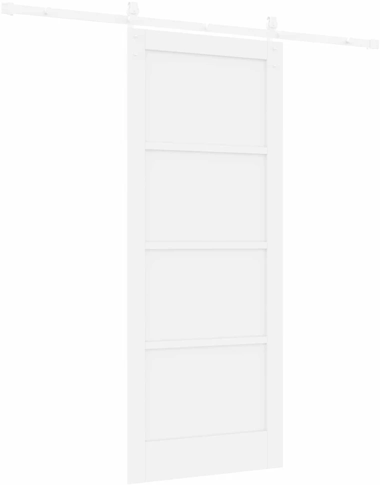 Slankios durys 83 x 202 cm Pušies medienos masyvas Balta