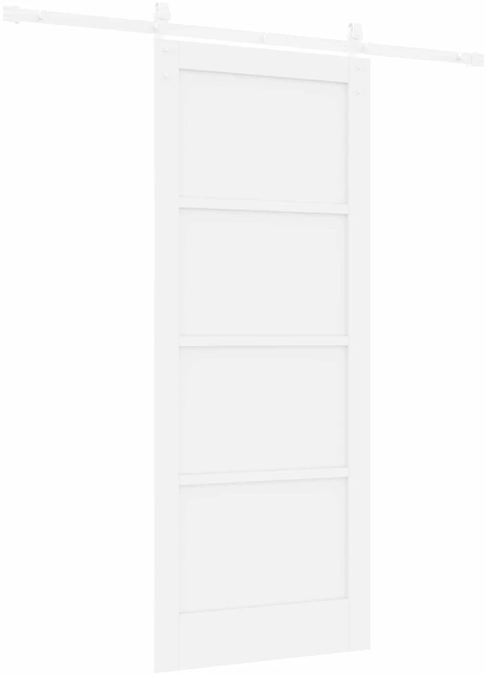 Slankios durys 83 x 202 cm Pušies medienos masyvas Balta