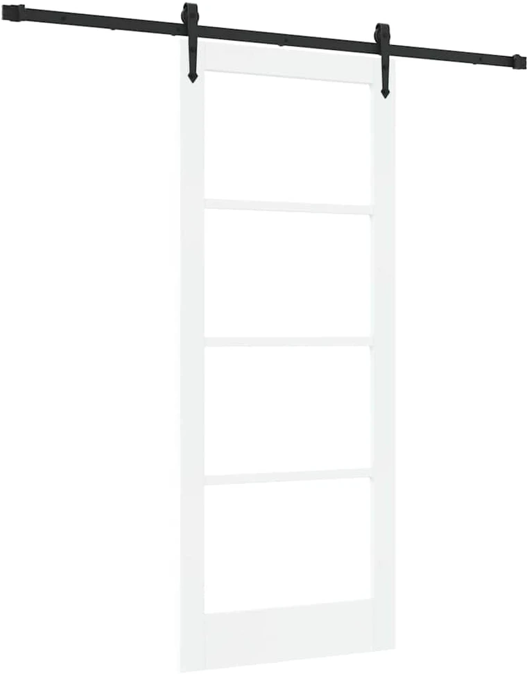 Slankios durys 83 x 202 cm Tvirtos pušies mediena ir stiklas