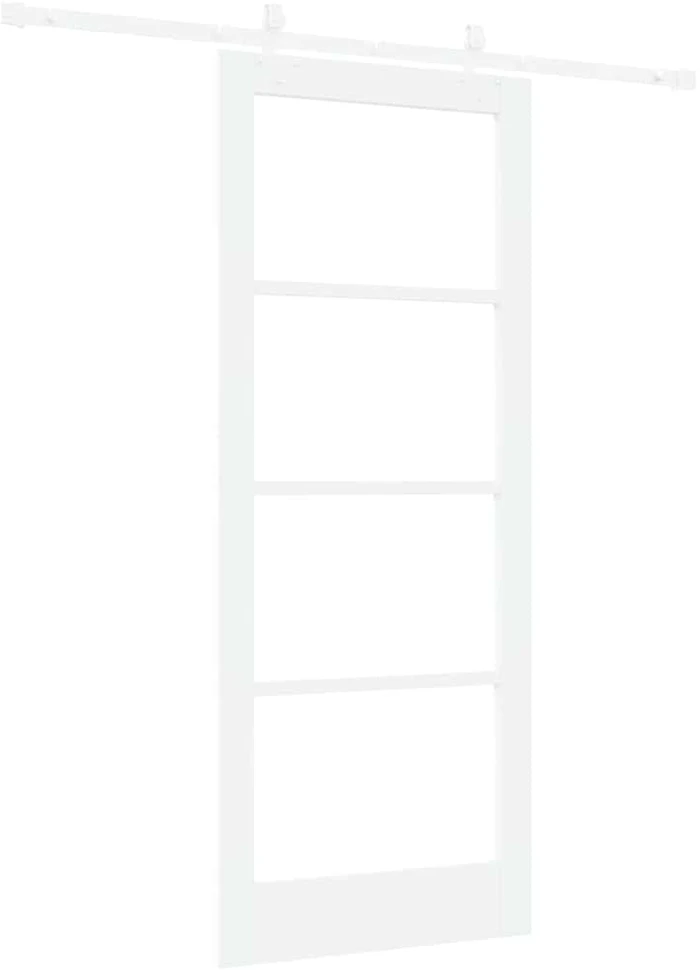 Slankios durys 83 x 202 cm Tvirtos pušies mediena ir stiklas