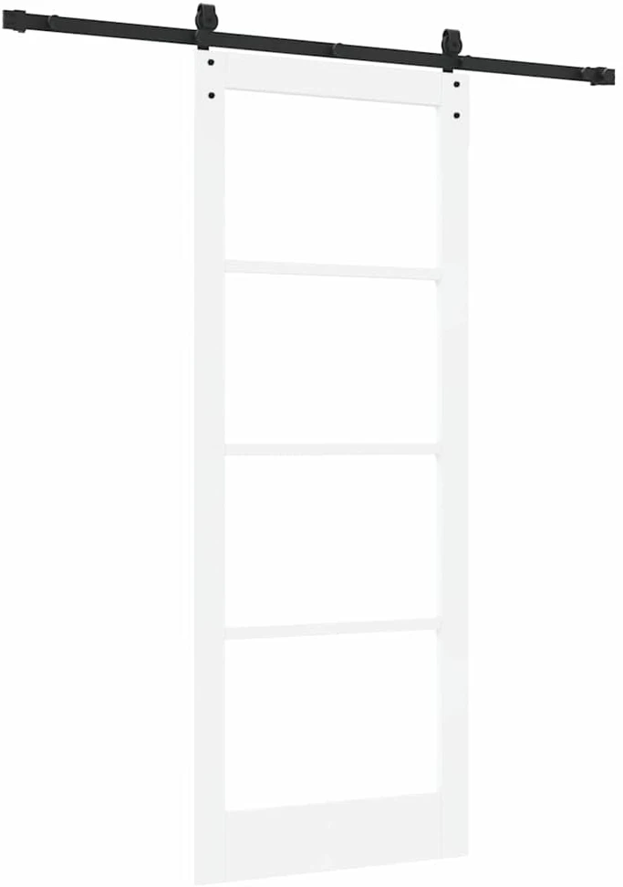 Slankios durys 83 x 211 cm Tvirtos pušies mediena ir stiklas