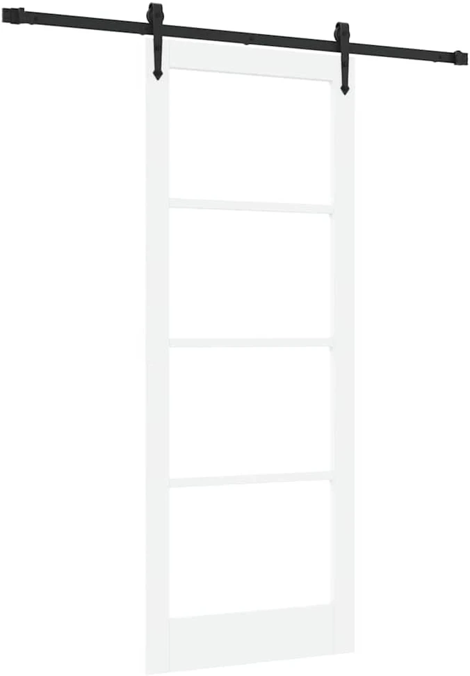 Slankios durys 83 x 211 cm Tvirtos pušies mediena ir stiklas