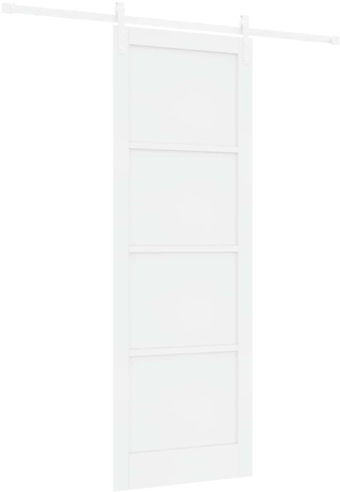 Slankios durys 83 x 232 cm Pušies medienos masyvas Balta