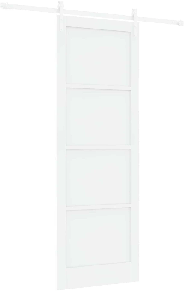 Slankios durys 83 x 232 cm Pušies medienos masyvas Balta