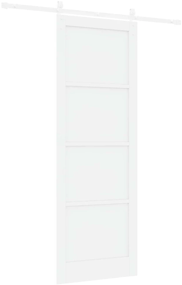 Slankios durys 83 x 232 cm Pušies medienos masyvas Balta