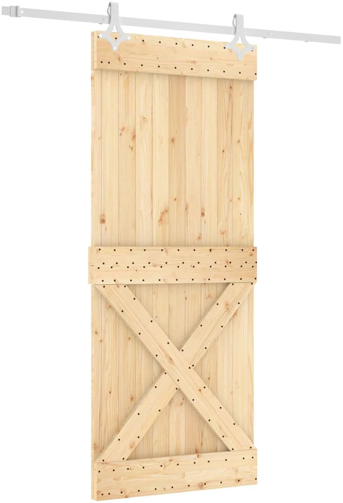 Slankios durys 85 x 210 cm Natūrali ir Balta