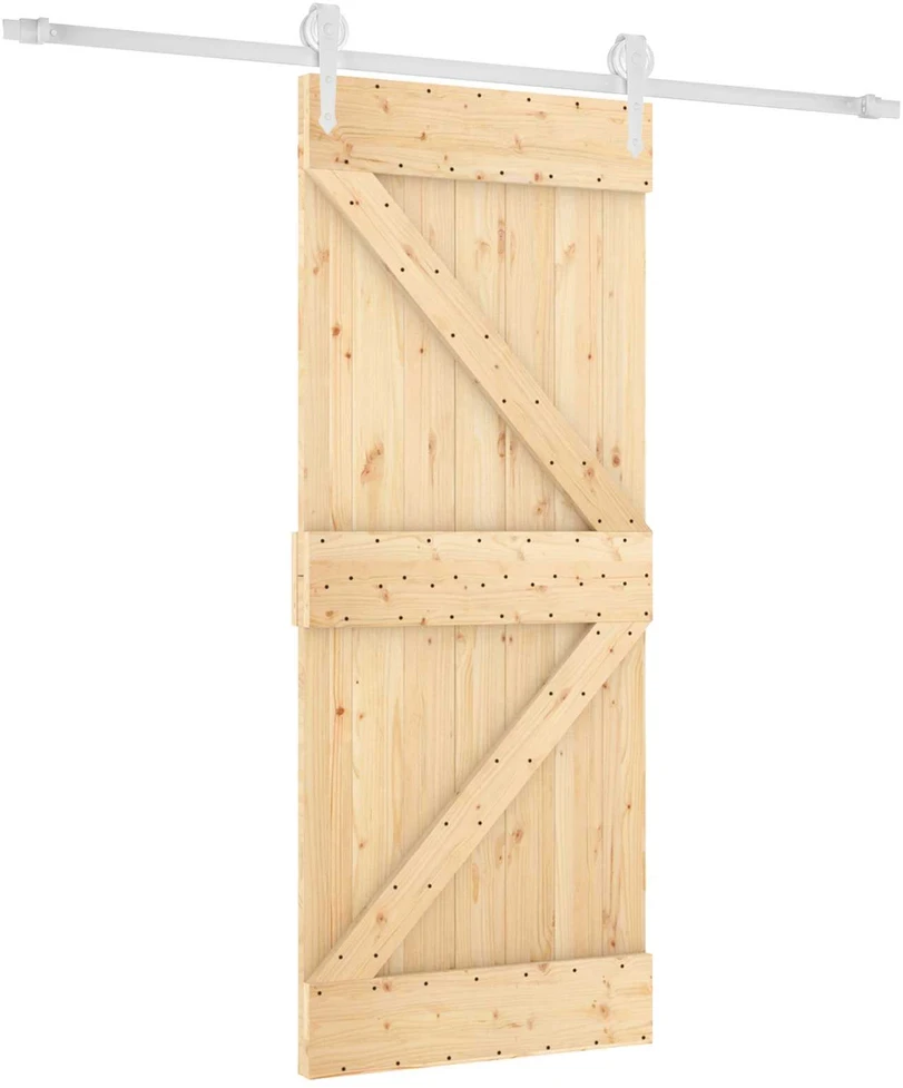 Slankios durys 85 x 210 cm Natūrali ir Balta