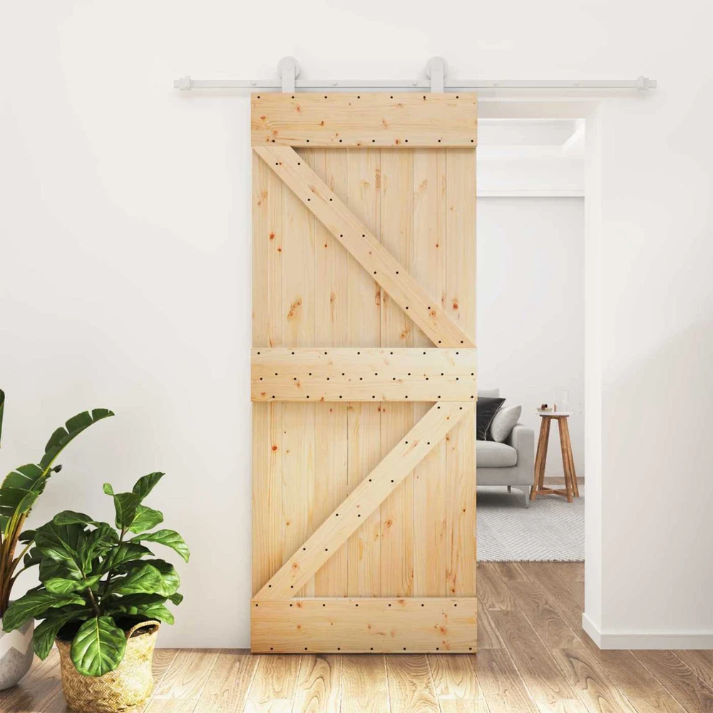 Slankios durys 85 x 210 cm Natūrali ir Balta