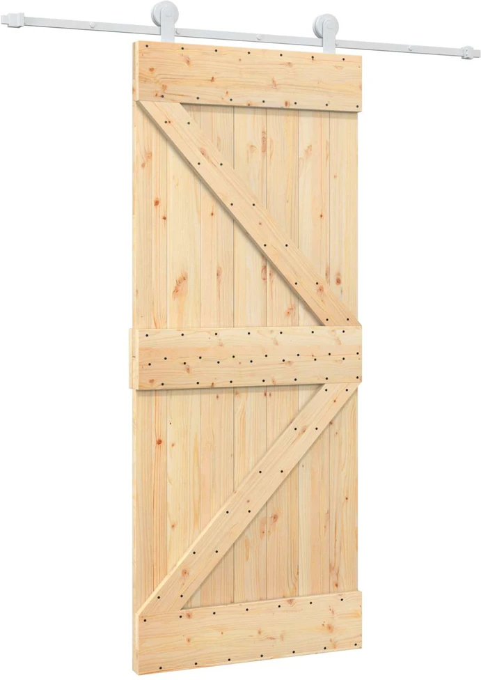 Slankios durys 85 x 210 cm Natūrali ir Balta