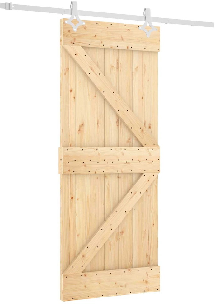 Slankios durys 85 x 210 cm Natūrali ir Balta
