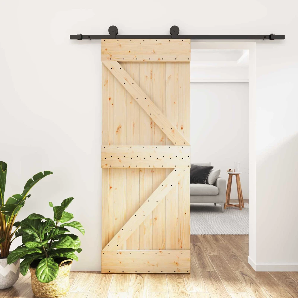 Slankios durys 85 x 210 cm Natūrali ir juoda