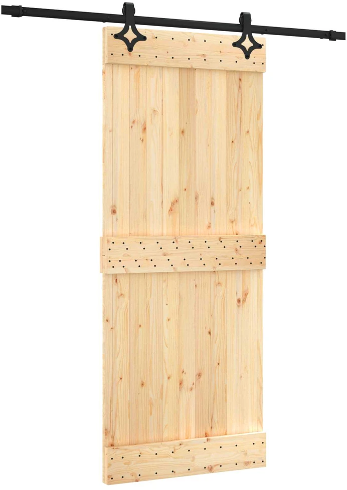 Slankios durys 85 x 210 cm Natūrali ir juoda
