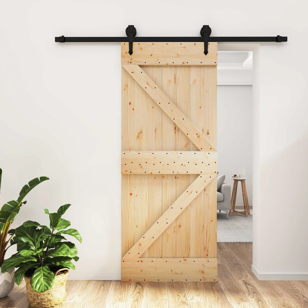 Slankios durys 85 x 210 cm Natūrali ir juoda