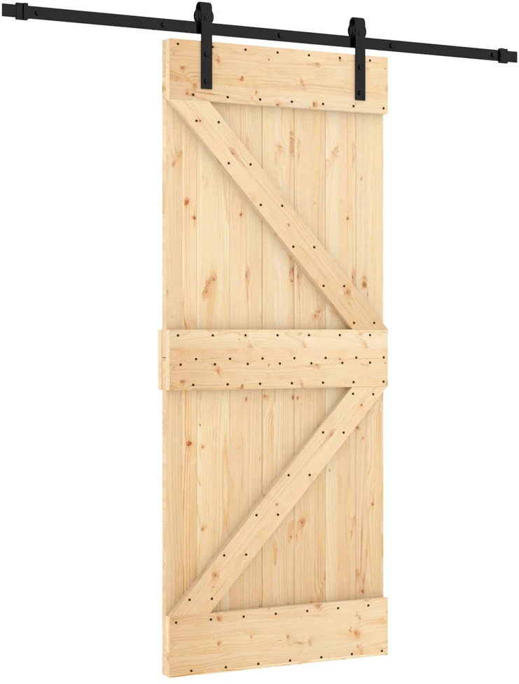 Slankios durys 85 x 210 cm Natūrali ir juoda