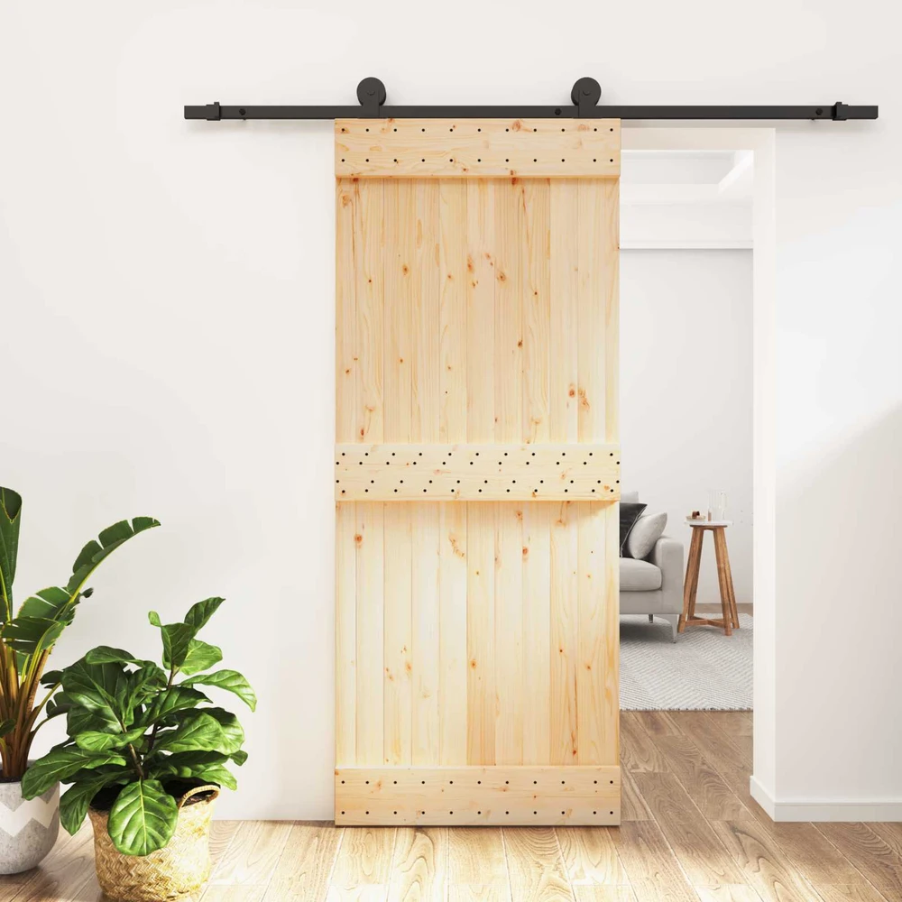 Slankios durys 85 x 210 cm Natūrali ir juoda
