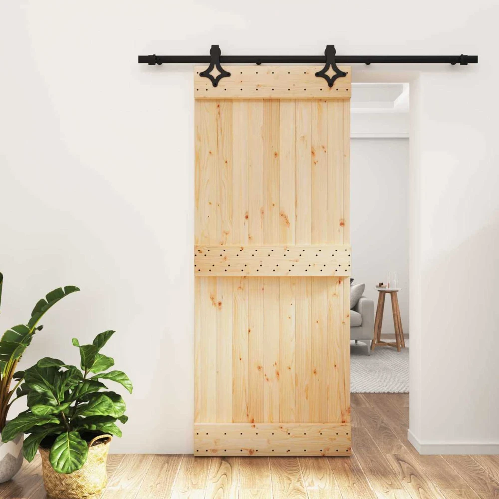 Slankios durys 85 x 210 cm Natūrali ir juoda