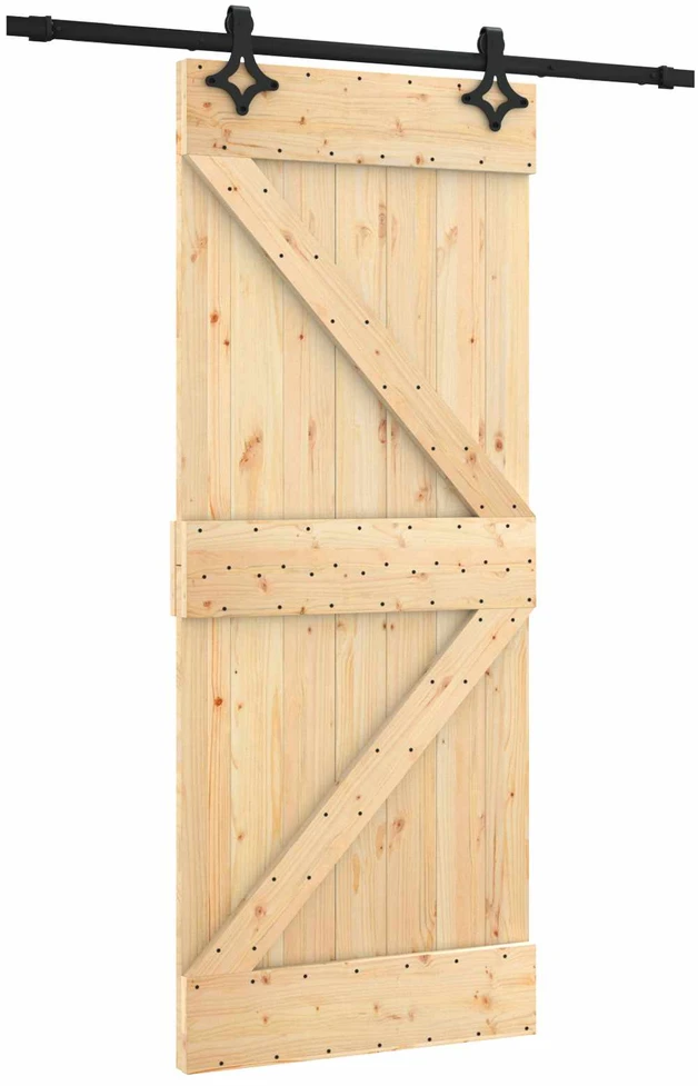 Slankios durys 85 x 210 cm Natūrali ir juoda