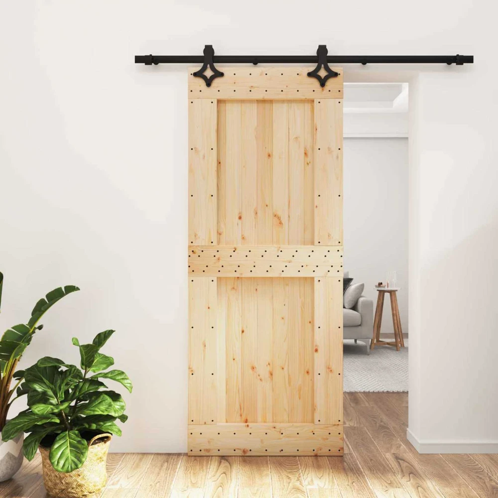 Slankios durys 85 x 210 cm Natūrali ir juoda