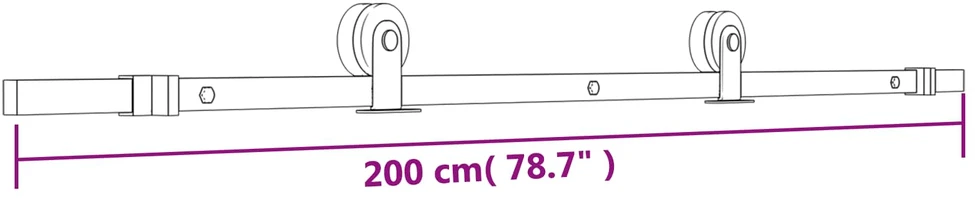 Slankios durys 85 x 210 cm Natūrali ir juoda