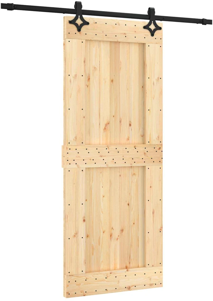 Slankios durys 85 x 210 cm Natūrali ir juoda